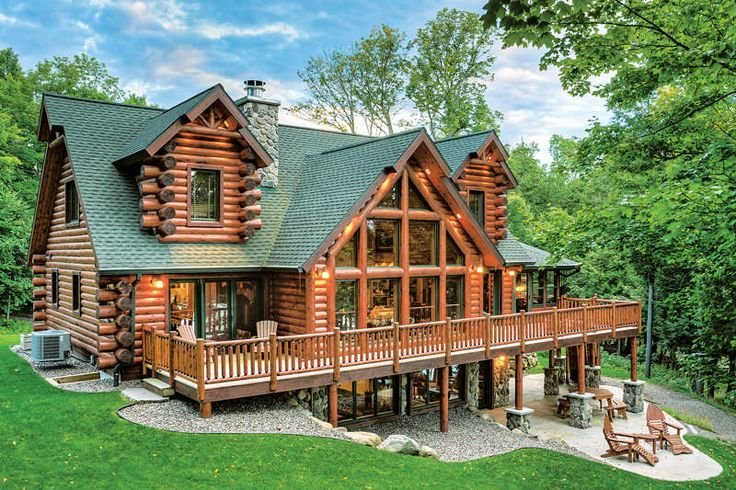 See This Magnificent Log Cabin With Spacious Interior