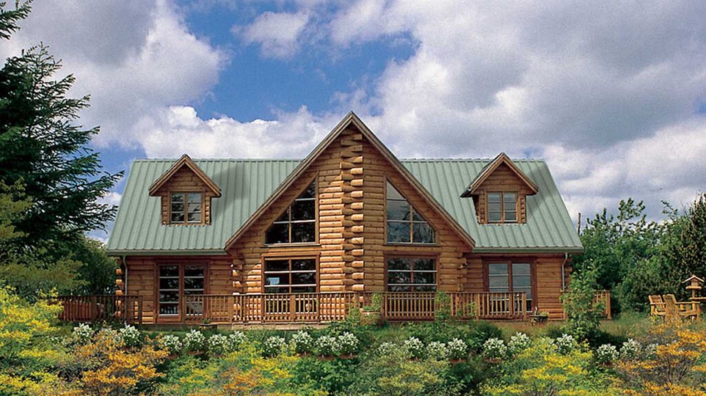 A Stunning Log Cabin With Decorative Timber Frame
