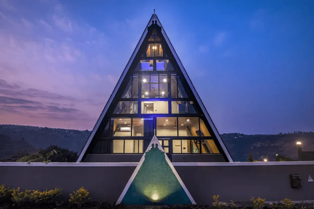 pyramid-shaped villa